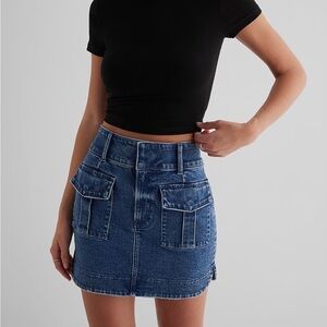 Express Blue Denim Mini Skirt